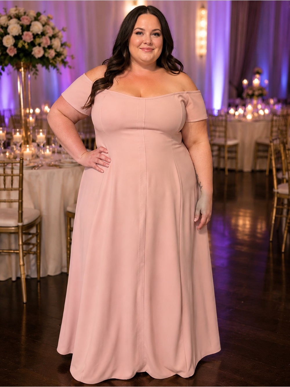Zara Dusty Pink Off Shoulder Dress